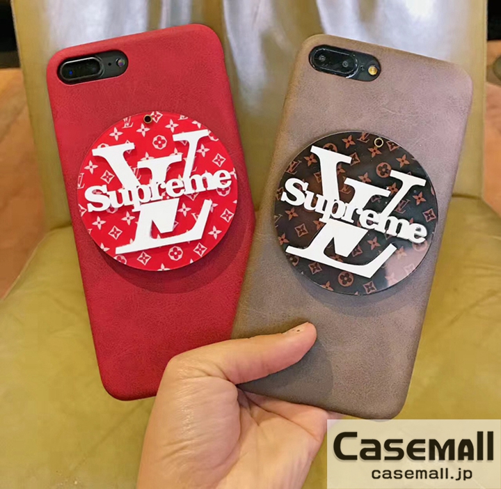 LV Supreme iPhoneケース ジャケット型 鏡付き