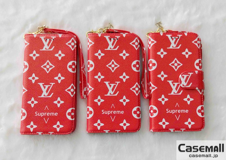 lv supreme iphoneXケース 手帳