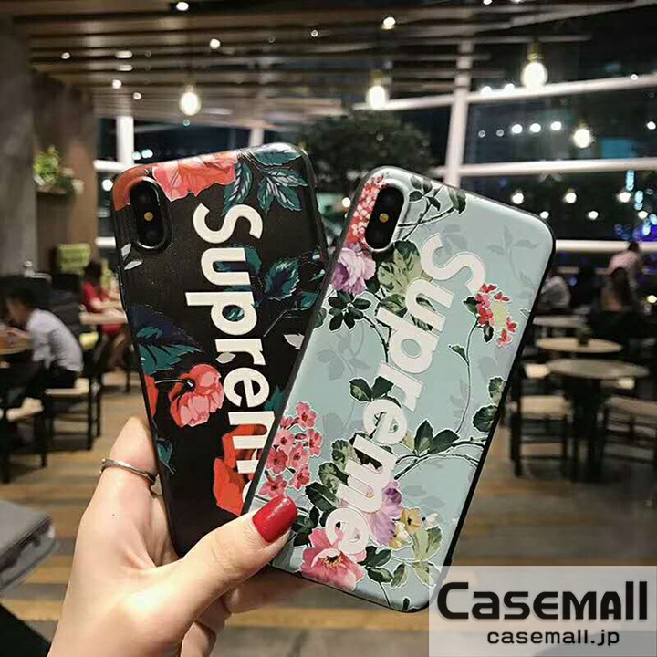 SUPREME iphone8 ケース 花柄 浮き彫り