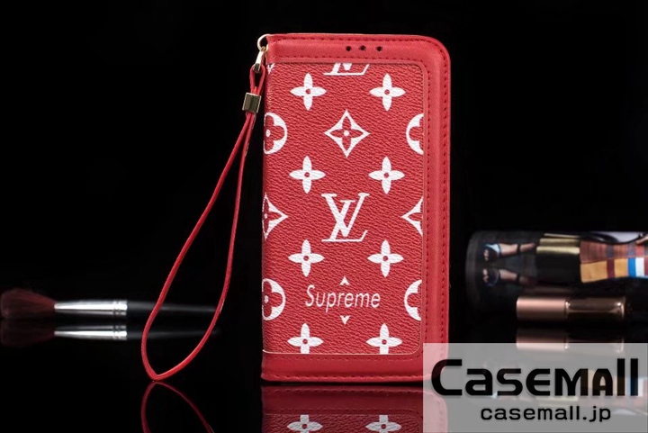 lv supreme iphoneXケース 手帳型 スプライス