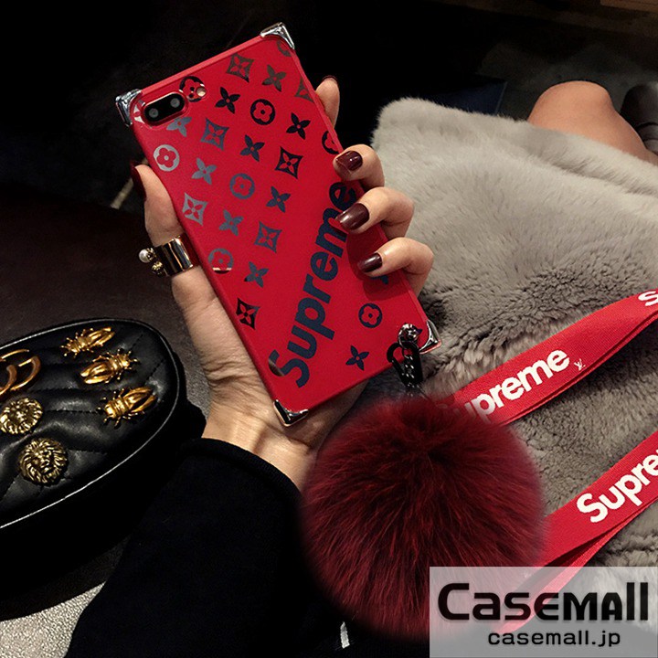 supreme ヴィトン iphone7plusケース ふわふわ