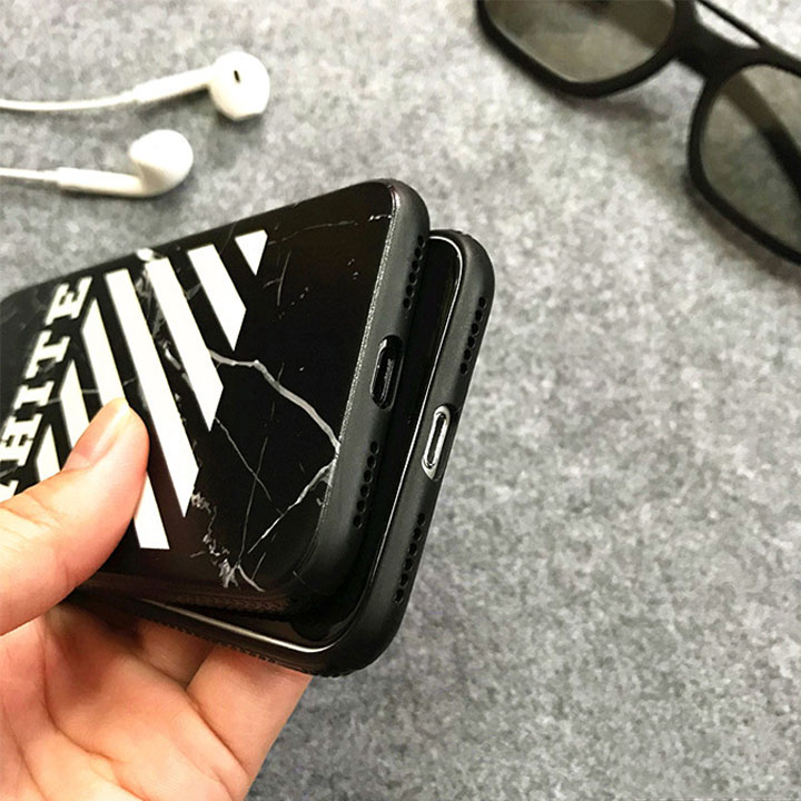 off white iphonexケース 大理石 ペア