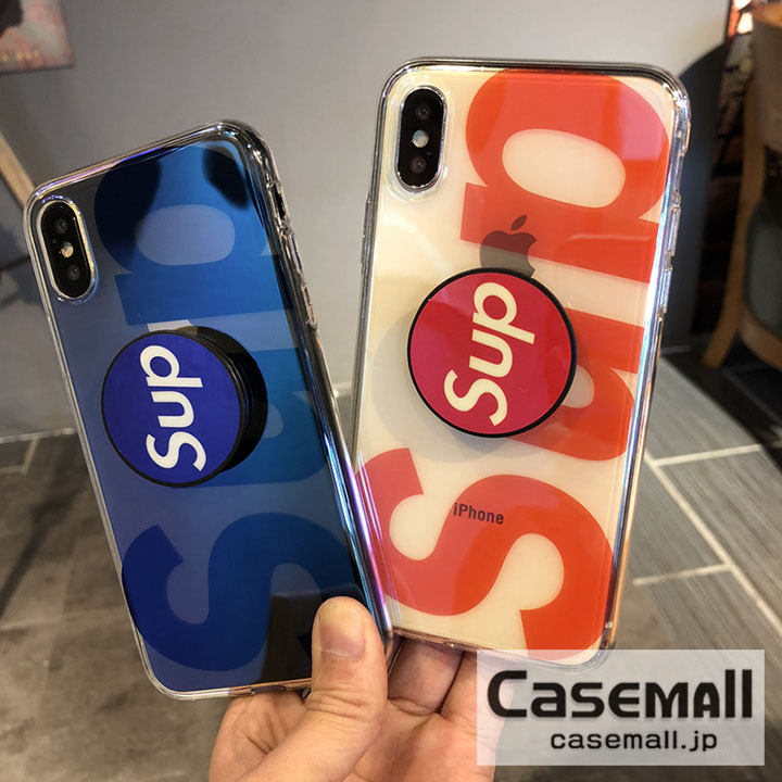 SUPREME iPhoneX/XS ケース 透明 気嚢スタンド付き