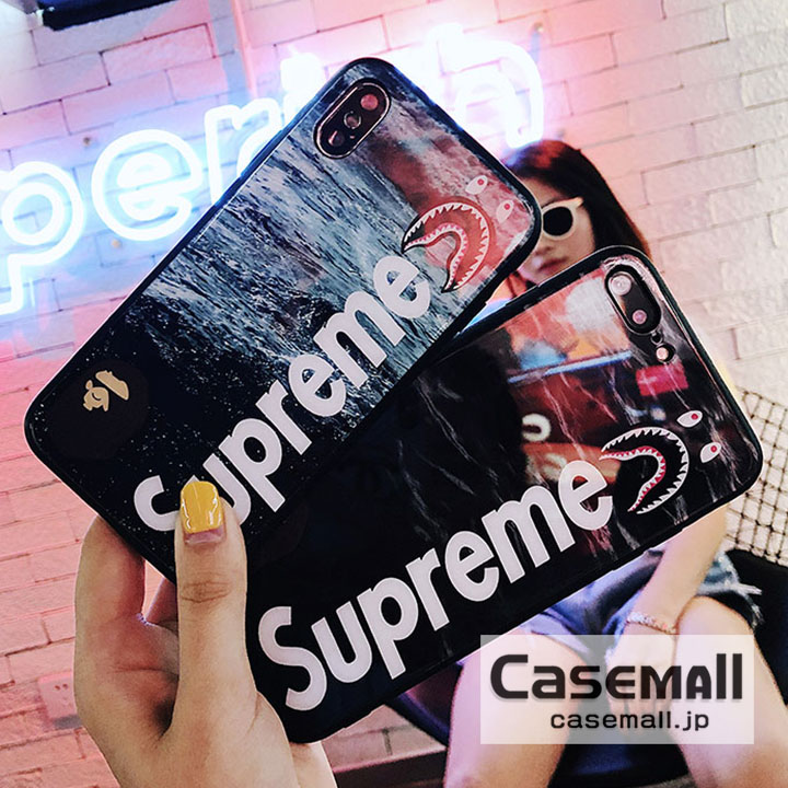 Supreme x A BATHING APE iPhonex ケース ガラス