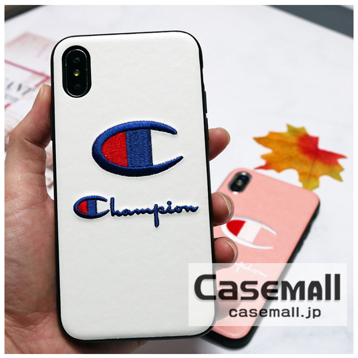 CHAMPION iPhoneXS ケース ビッグログ 刺繍