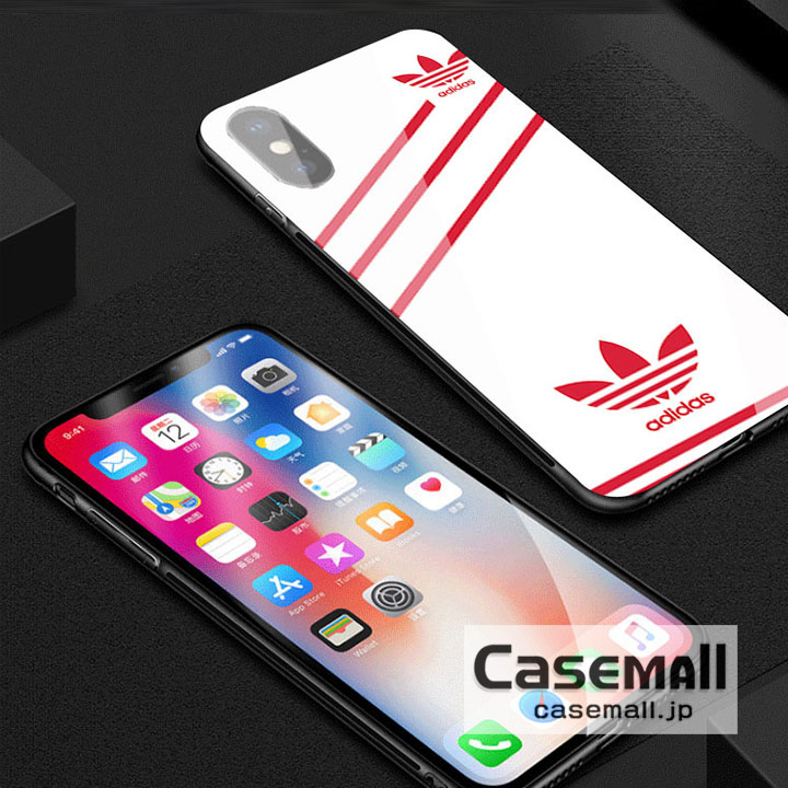 背面ガラス iPhoneXS Max カバー Adidas