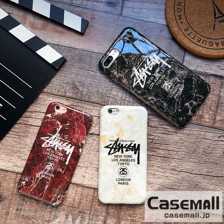 STUSSY iphone8 ケース 大理石柄