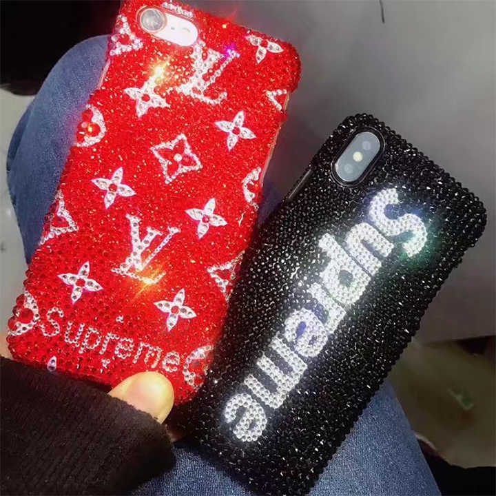 LV supreme iPhoneXケース キラキラ