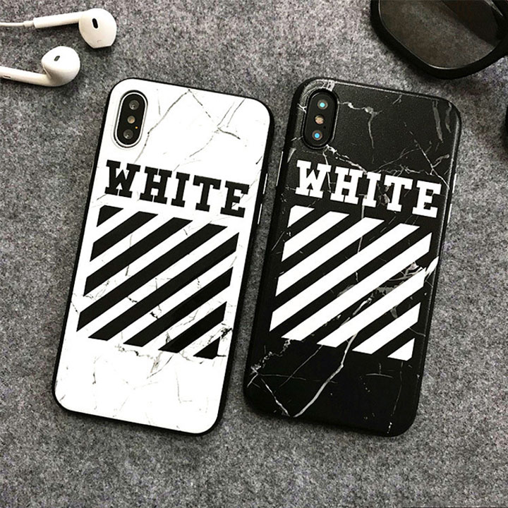 OFF-WHITE iPhoneXケース 大理石柄 カップル