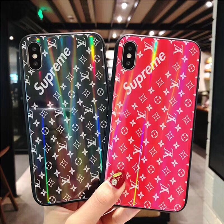 LV supreme iPhoneXS X ケース 背面ガラス