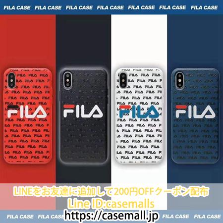 アイフォンXs Max 保護ケース FILA ストラップ付き フィラ iPhoneXs 携帯カバー
