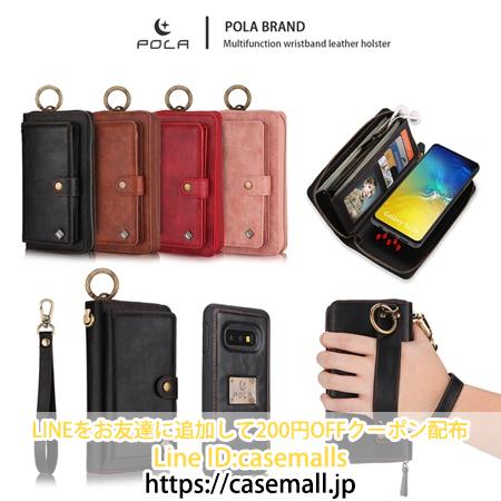 財布 大容量 POLA iPhoneXS MAX ケース Galaxy S10plus ケース