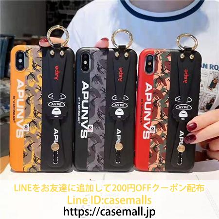 Aape iphonexs ケース バンド付き