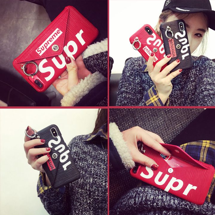 SUPREME iPhoneX ケース ジャケット カードホルダー付き