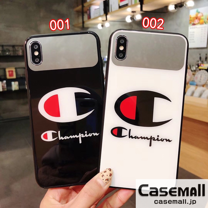 Champion iPhoneXS X カバー 背面ガラス