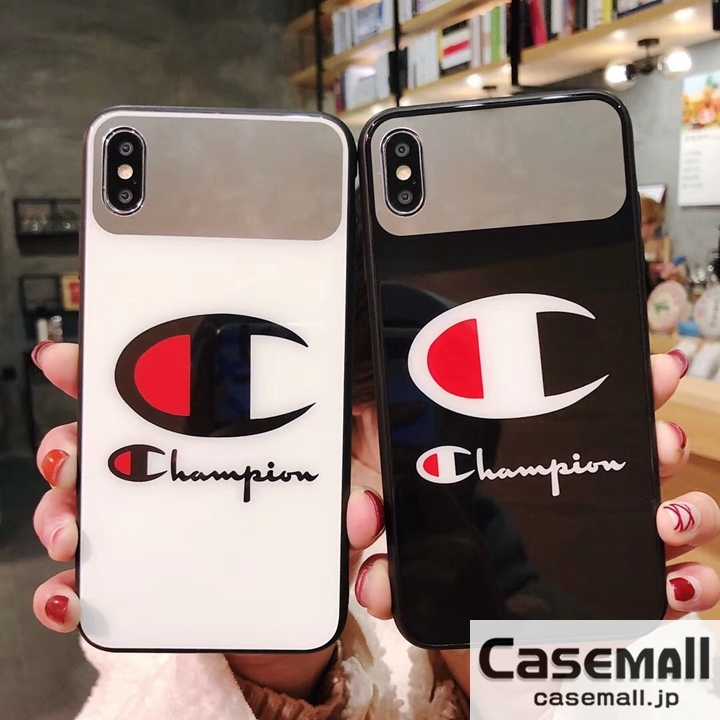 Champion iPhoneXS/X カバー 背面ガラス ミラー付き