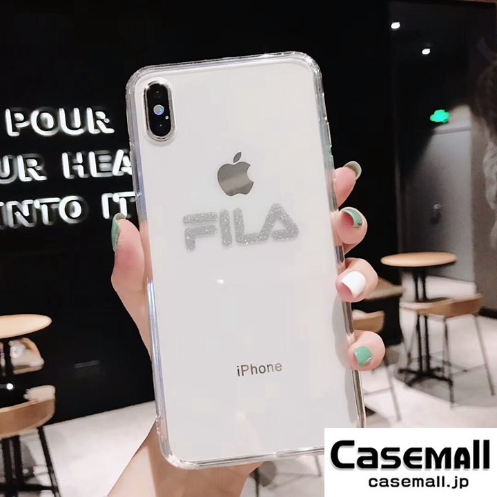 FILA フィラ iPhone8plus ケース 頑丈 強化ガラス製