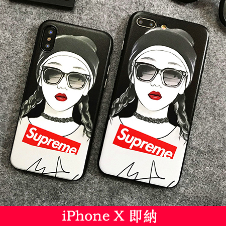 シュプリーム iphoneX ケース 個性少女 可愛い