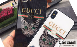 GUCCI iphoneX ケース 背面ガラス