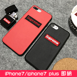 SUPREME iphone8 カバー 刺繍ログ