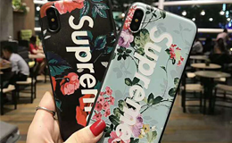 SUPREME iphone8 ケース 花柄 浮き彫り