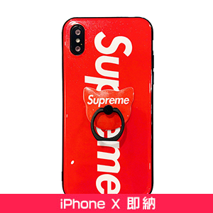 Supreme iphone Xケース リング付き