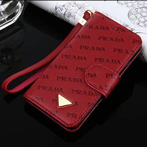 PRADA iphone7ケース 手帳 レッドワイン