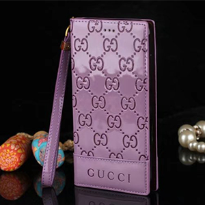 手帳 iphone7s plusケース GUCCI パープル