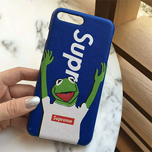 Supreme カーミット iphonexケース ブルー